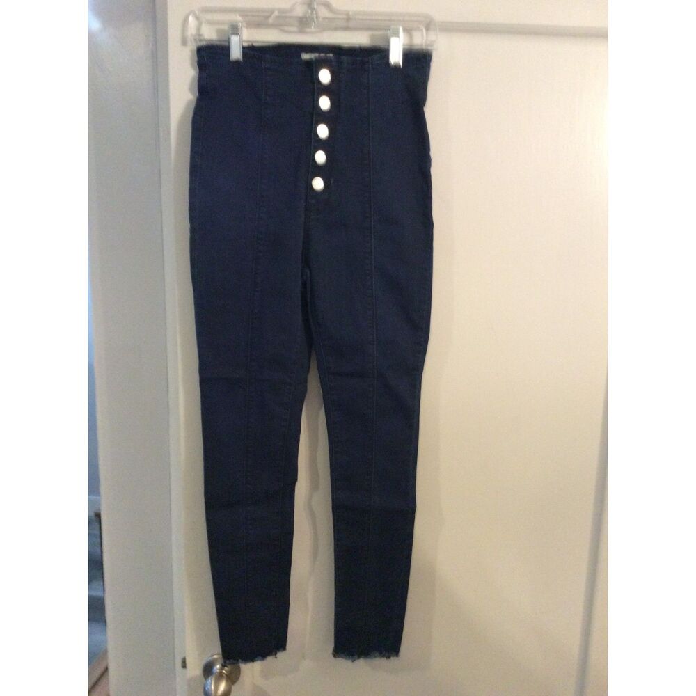 Denim Blvd Womens Juniors Size 5 Raw Edge High Waist Skinny jeans